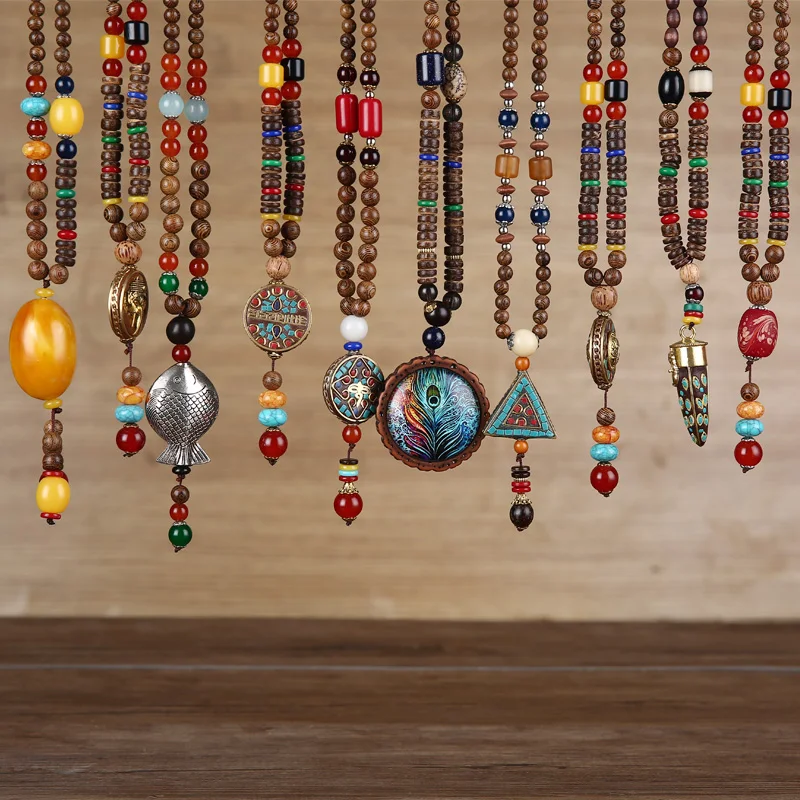 Retro-Nepal-Necklace-Buddhist-Mala-Mantra-Wood-Beads-Pendant-Necklace-Ethnic-Feather-Horn-Fish-Long-Statement (3)