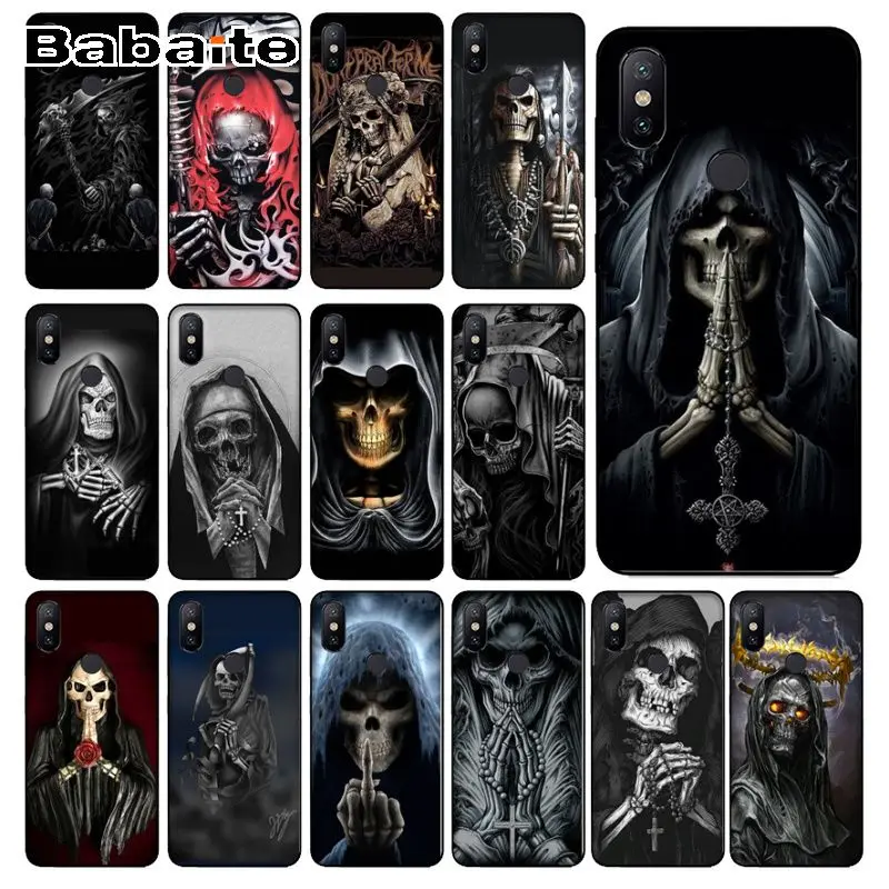 Смерть молитва мрачный жнец Скелет с рисунком черепа Аксессуары для телефона
