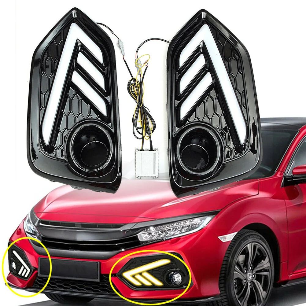 オンラインストア最安値 車の信号灯 車のライト Drl 2ユニット ホンダシビック 4ドア セダン用 17 18 19 21 通販 価格 Kingscages Com