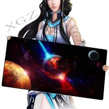 

XGZ Customized Large Mouse Pad Black Lock Edge Fantasy Magic Planet Computer Desk Mat Slip Csgo Dota Gamer Xxl