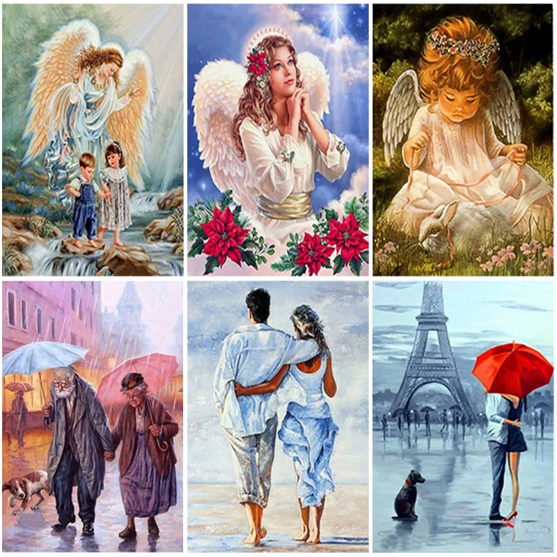 DIY Angel 5D Diamond Painting Full Round Drill Mosaic Cartoon Embroidery Cross Stitch Kits Resin Wall Art Home Decor | Дом и сад