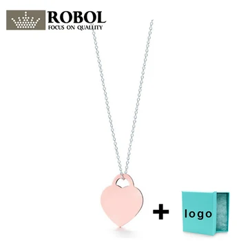 

Xl tfx ttff rllen sterling silver pink heart carved necklace is suitable for women's party jewelry wholesale free shipping.