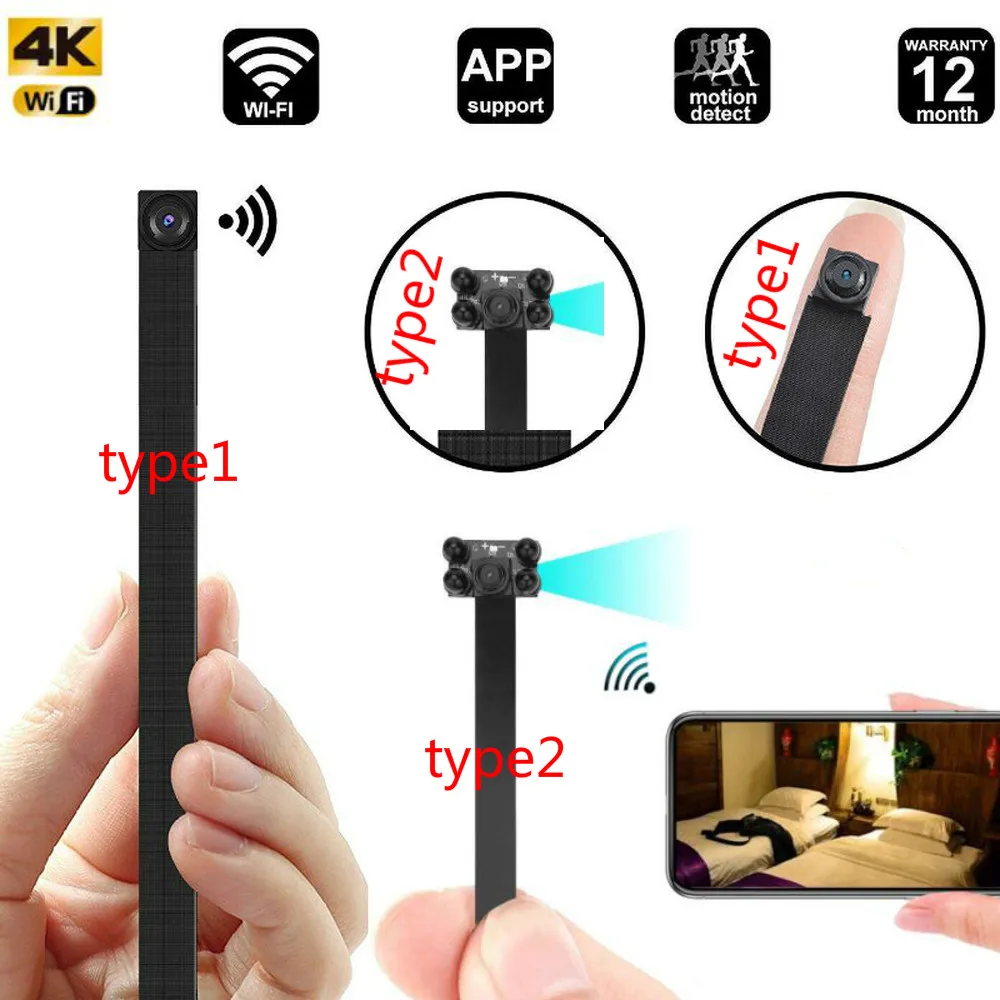 HD 4K DIY портативная Wi Fi IP мини камера P2P беспроводная микро веб видеокамера