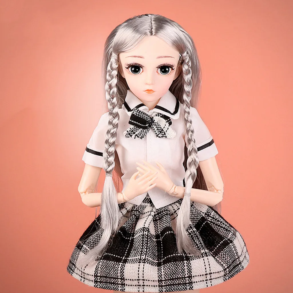 

Newest Girl Joints Doll Toy Simulation 3D Doll Cuddle Soft Body Fashion Cute Girl Toy Birthday Gifts Children Toys LS 0102