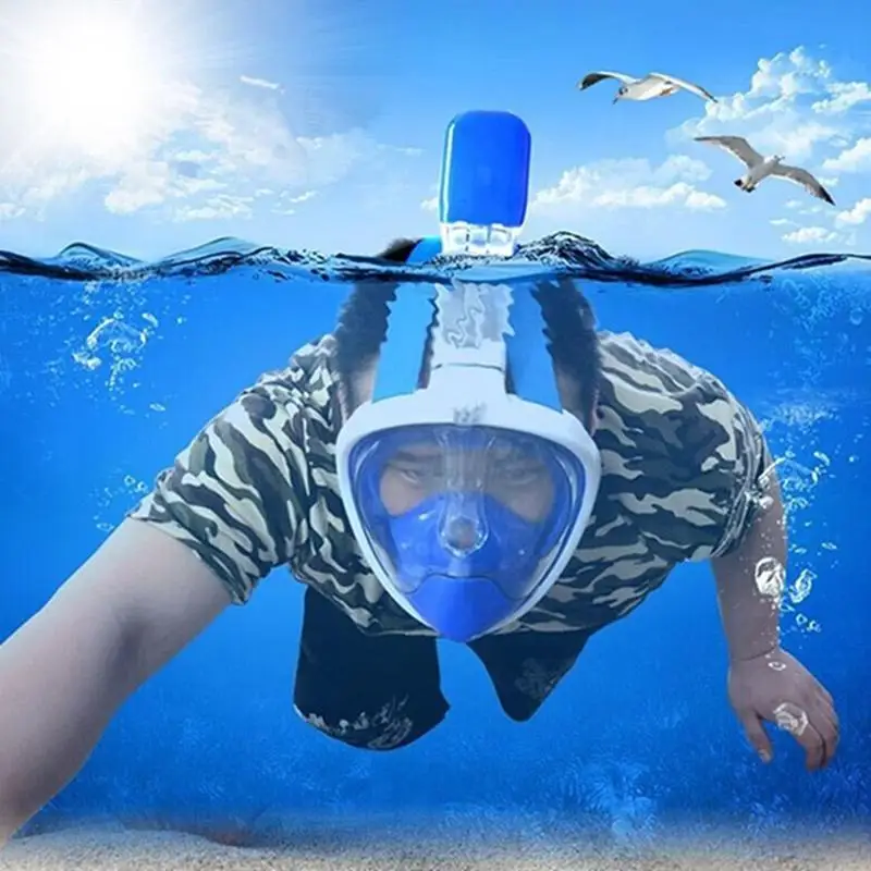 MeterMall Seaview 180 ° панорамная маска для подводного плавания-полный дизайн лица. Синий S/M