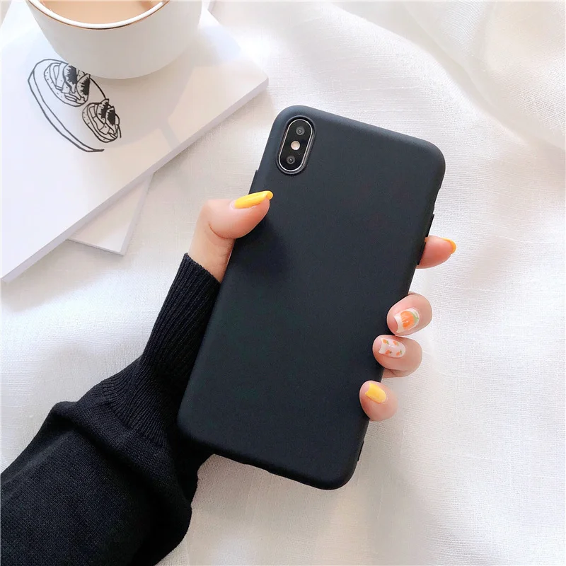 DK-hei Карамельный цвет силиконовый матовый чехол для телефона для iPhone 6 6S 8 7 Plus XR X модный простой мягкий чехол для iPhone 11 Pro XS Max чехол Funda - Цвет: DK-hei