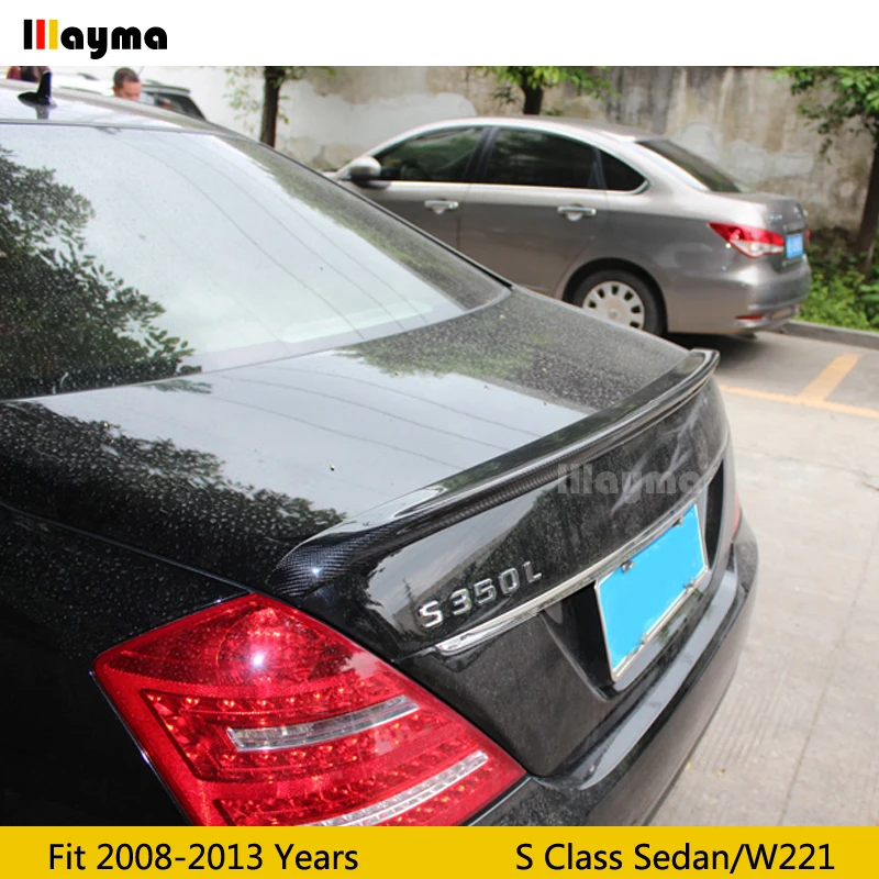 Спойлер для заднего крыла из углеродного волокна Mercedes Benz S class 4Door S350 S400 S500 W221 2008 2013