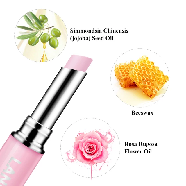 LANBENA Rose Lip Balm Natural Extract Lipstick Fade Lines Nourishing Moisture Lips Care Relieve Dryness Long