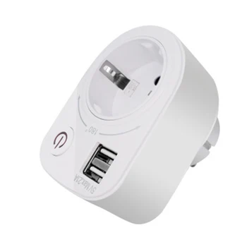 

With double USB Port Switch Socket 250V 2.1A 180 degrees Switch Socket