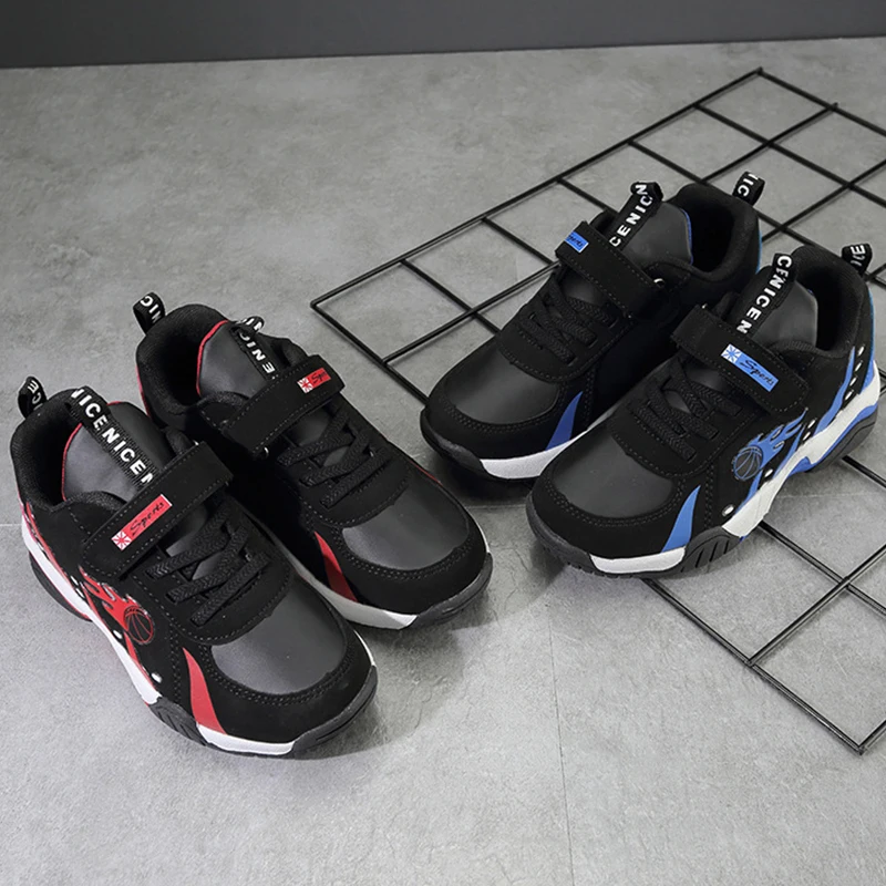 

Children Sneakers 2019 Spring and Autumn New Boys' Leather Waterproof Running Shoes Basketball Soft Bottom Antiskid Sport Shoes