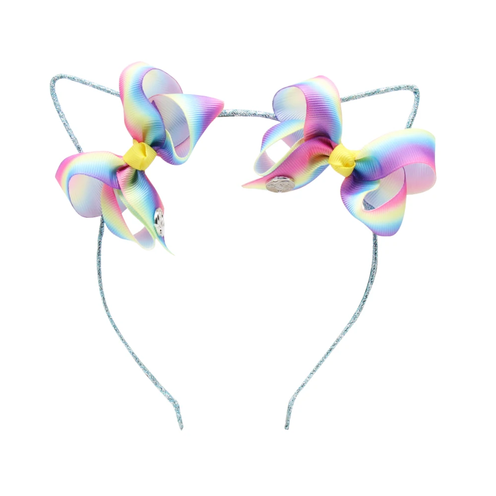 1 шт., повязка на голову с единорогом и бантами для девочек, обруч для волос ручной работы, детские головные повязки, аксессуары для волос