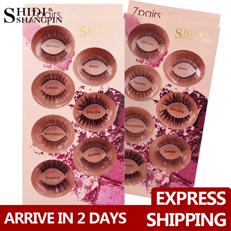 

New fashion 7 pairs False Eyelashes Mix Mink Eyelashes Lashes Makeup Natural Long Mink Lashes Fake Eyelash cilios maquiagem