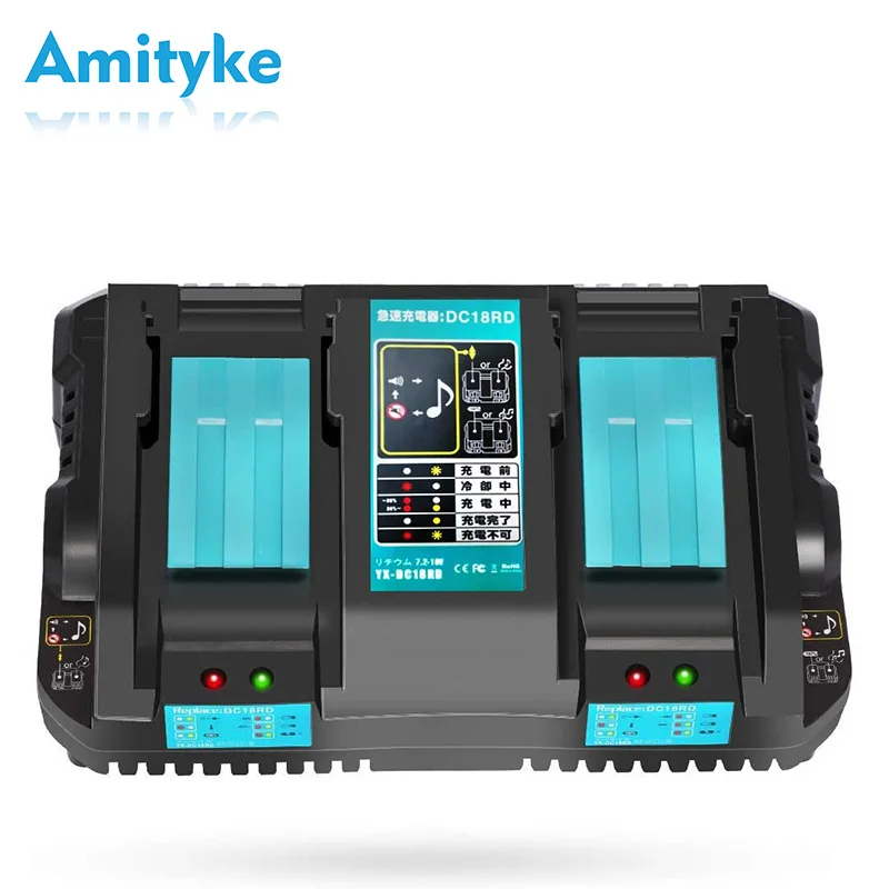 

Makita 2 Port quick charger DC18RD 18v battery charger compatible compatible bl1430 bl1440 bl1450 bl1460 bl1830 bl1840 bl1850