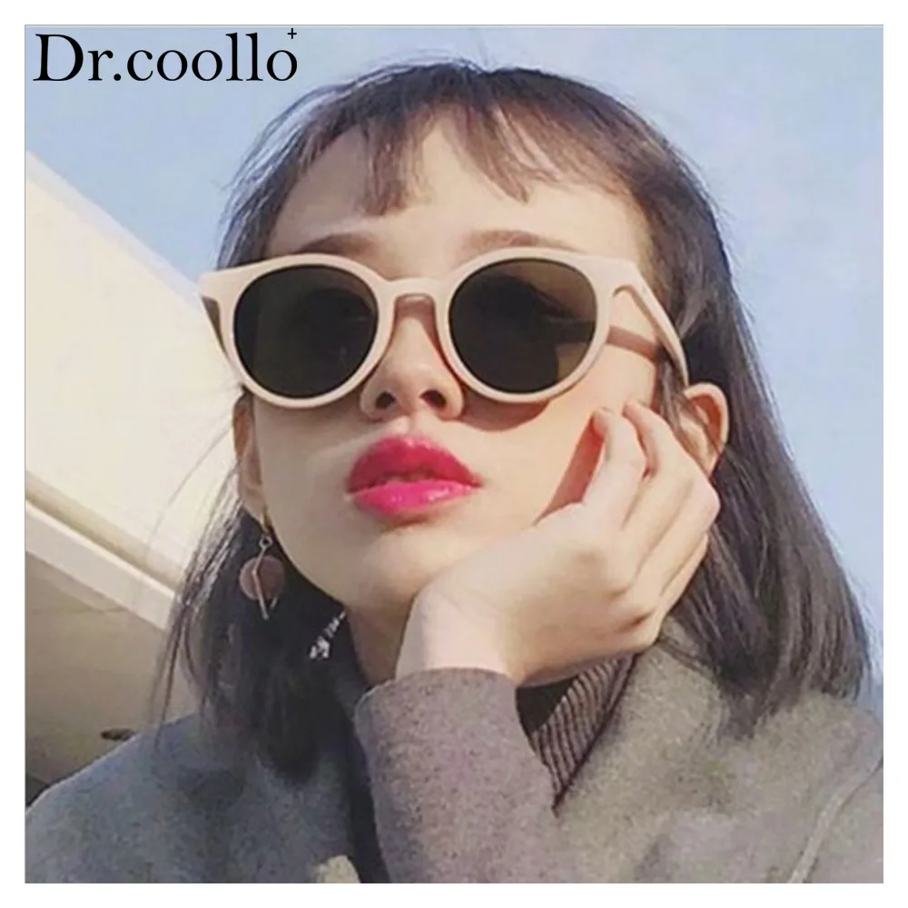 Drcoollo New Round Frame Sunglasses Women Retro Brand Designer Pink Green Yellow Sun Glasses Female Fashion Outdoor Driving | Аксессуары