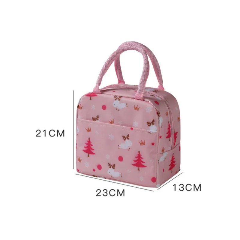 New Fresh Cooler Bags Waterproof Nylon Portable Zipper Thermal Oxford Lunch Bags For Women Convenient Lunch Box Tote Food