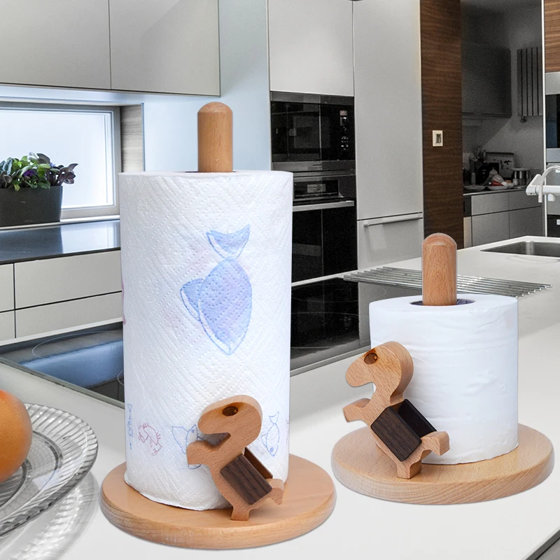 Creative Wooden Roll Paper Holder Dispenser Cuted Animal Napkin Tissue Box Home Organizer Decoration Rack gift | Дом и сад