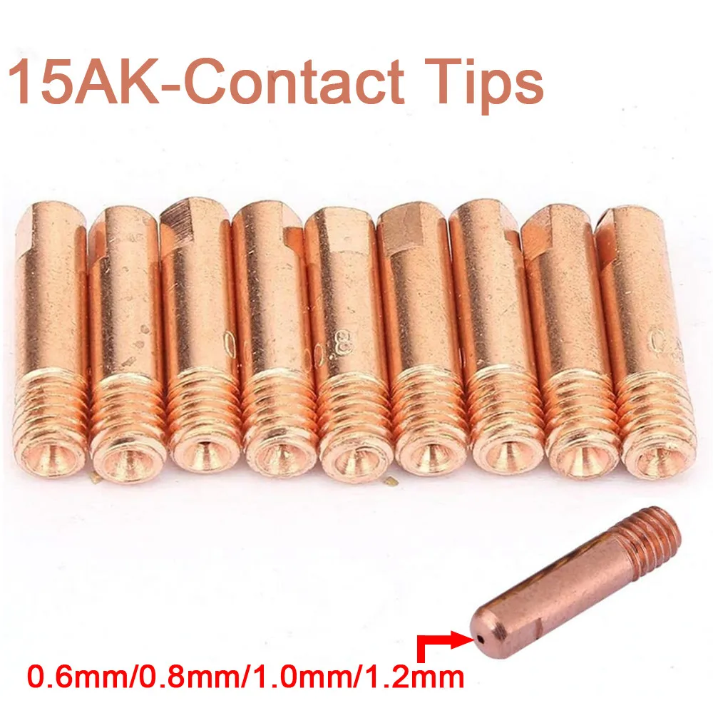 Welding Torch Gas Ceramic Nozzle 15AK Argon Arc 0.6/0.8/1.0/1.2mm Nozzle holder Contact Tip For 15AK MIG Welding Torch 13Pcs welding torch plasma cutter electrodes nozzles ceramic nozzle cups