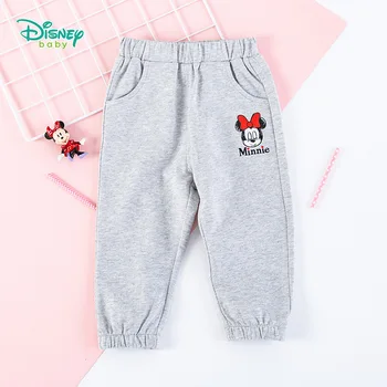 

Disney Children's Clothing Girls Cotton Casual Pants Minnie Print Leggings Female Baby Shrink Pants