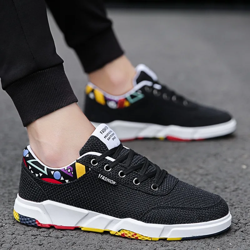 High Quality Classic Men Canvas Shoes Autumn Print Flats Vulcanized Shoes Factory Outlet Sneakers New Casual Sports Shoes