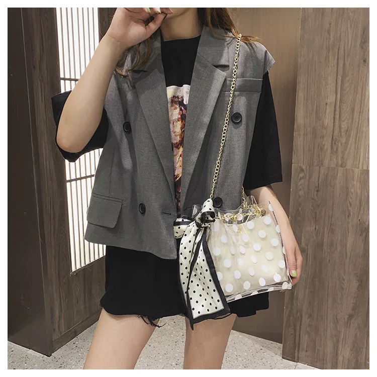 

Summer 2019 New Style WOMEN'S Bag Printed Shoulder Bag Fashion Handbag Plastic Fashion Bag Composite Bags