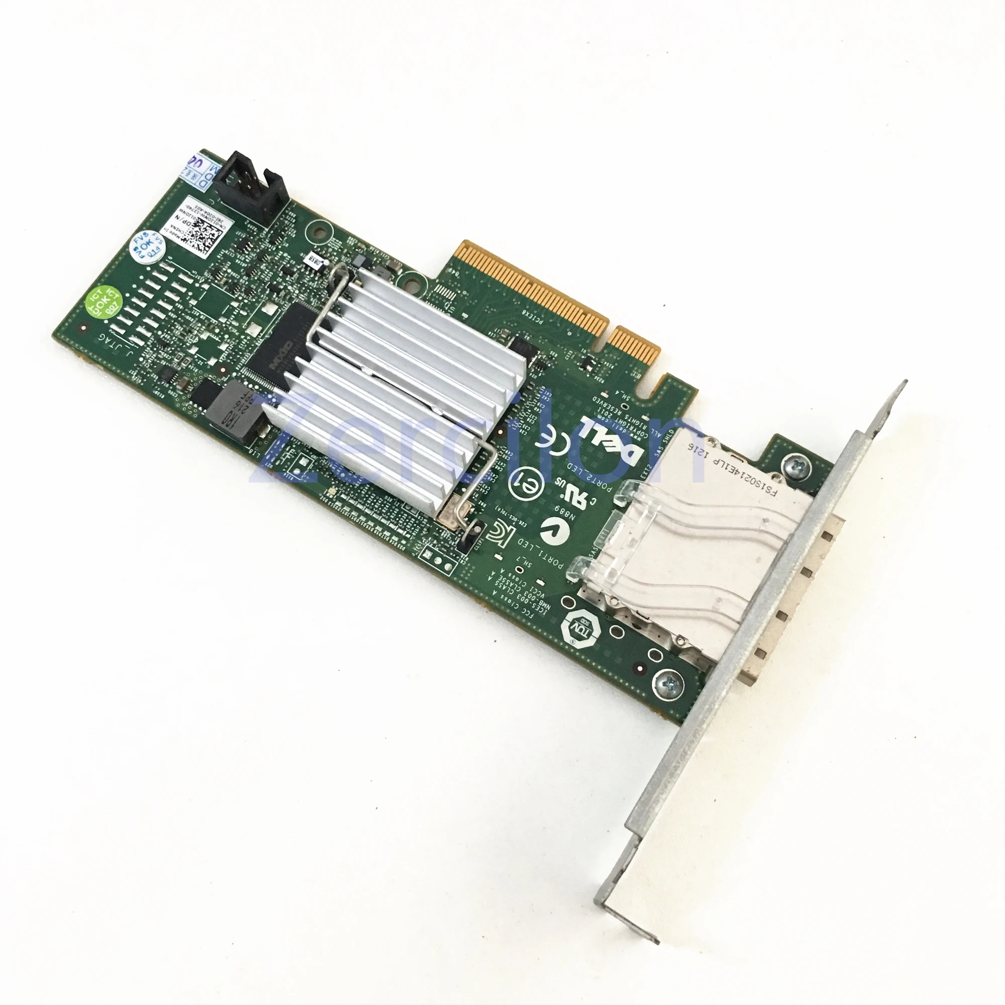 Используется DELL H200E 6GB HBA SAS channel card 2 порта Ext SFF-8088 12DNW LSISAS2008 = LSI 9200-8E