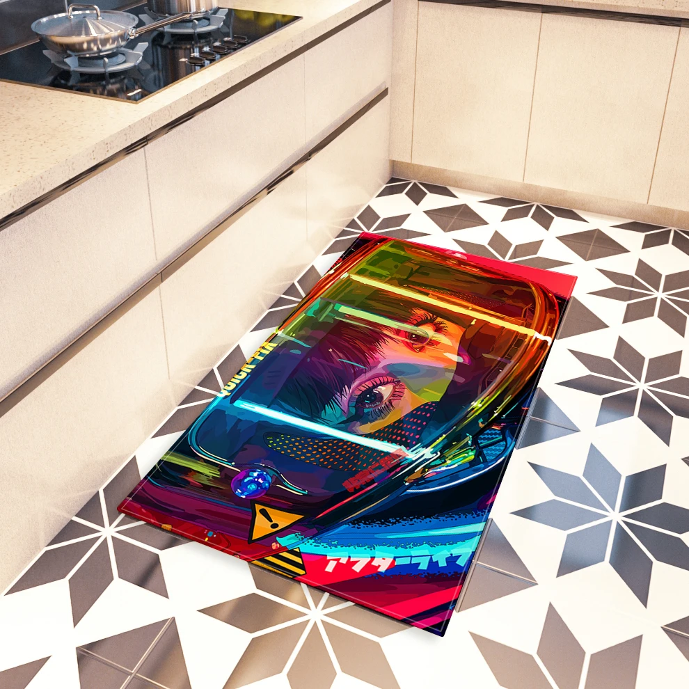 Alfombra de suelo con estampado de Anime chica, alfombra grande el hogar, sala de estar, dormitorio, estudio, decoración del dormitorio - Hogar y jardín