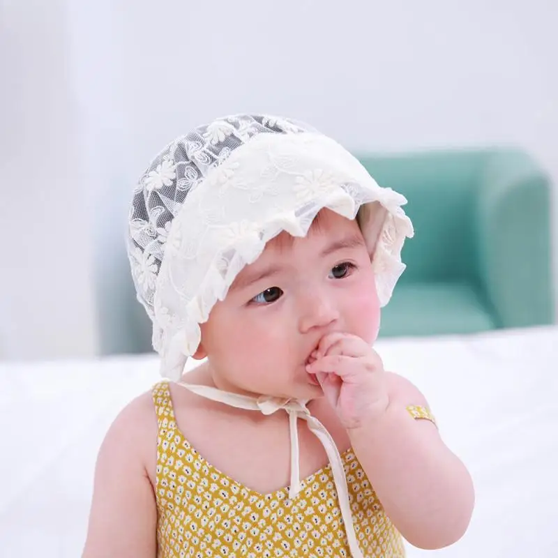 

2020 New Summer Thin Section Lace Cool Refreshing Baby Hat Infant Bay Hat Palace Style Cute Lace Sun-resistant Princess Hat
