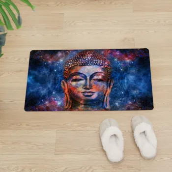 

Buddha protect Floor Entrance Doormat PVC Floor Mat Non-slip Kitchen Mat Modern Home Decoration Leather Front Door Carpet