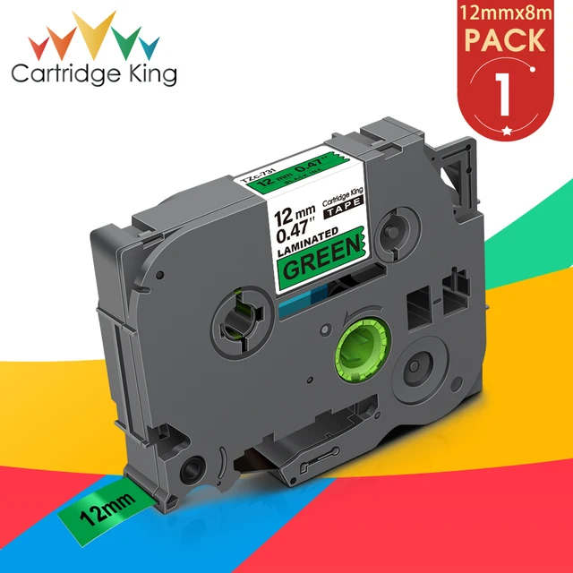 31 Colors for Brother TZ 231 221 211 241 251 FX231 Laminated Tape TZ231 TZ-White-Label Compatible for Brother Ptouch Label Maker Black on Green