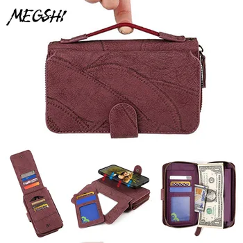 

Multi function Mobile Wallet Case Samsung NOTE10+ S7 S8 S9 j3 A50 case of large capacity zipper mobile phone case