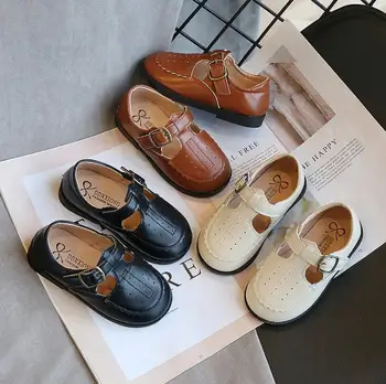 

New Bow Girl Leather Shoes For School Spring Party Big Kids Princess Wedding Children Shoes 1-6 Year Fashion Brand