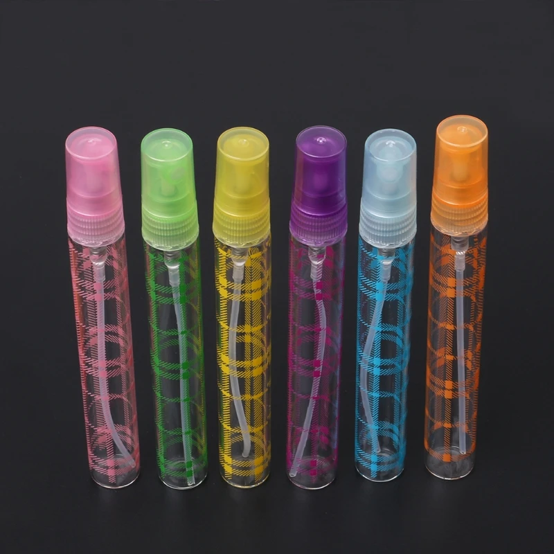 

6Pcs 10ML Crystal Lattice Cut Glass Perfume Spray Bottles Atomizer Refillable Empty