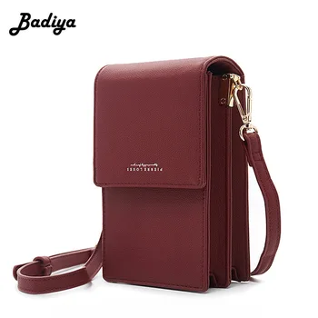 

Women's Leather Crossbody Bag Phone Coin Card Purse Flap Bag Solid Color PU Leather Shoulder Bag Brief Fashion Messenger Bag