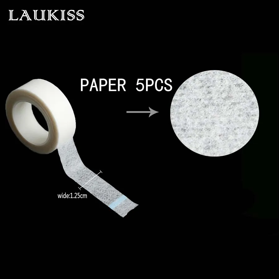 5PCS 1.25 Paper 5 рулонов лента для наращивания ресниц белая бумага под патчи инструмент для накладных ресниц Нетканая лента для обертывания ресниц принадлежности для макияжа - Цвет: 5PCS 1.25 Paper