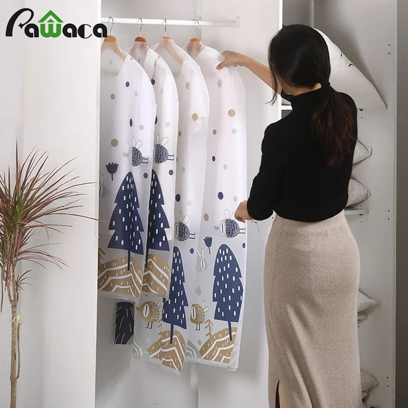 Ceny 6 sztuk zestaw pokrowce na ubrania ochraniacze wyczyść oddychające wodoodporne ćma dowód sukienka obejmuje odzież garnitur ubrania obejmuje torby do przechowywania