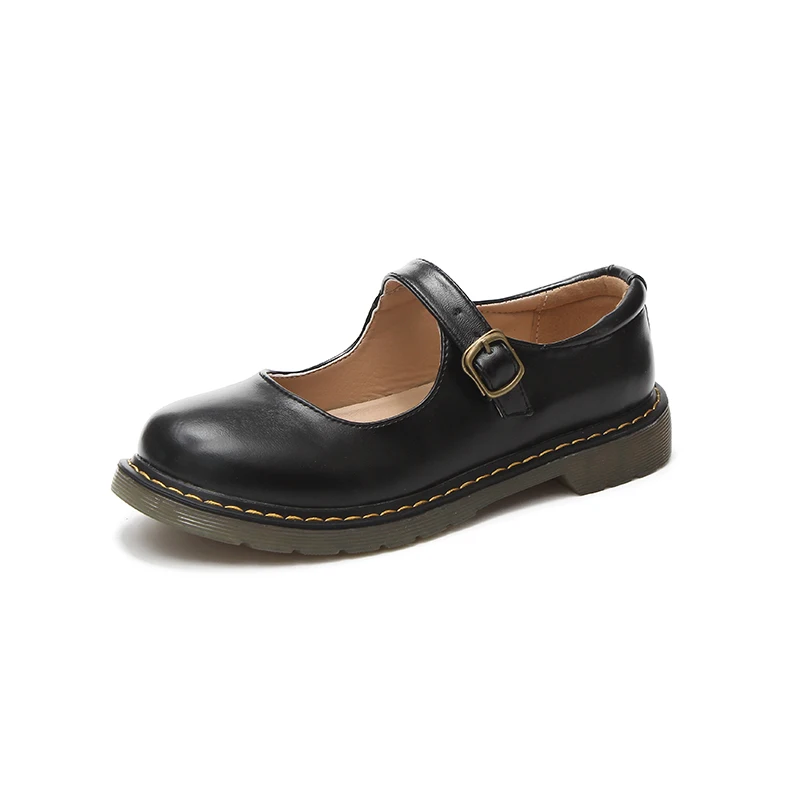College Style Mary Jane Princess Leather Shoes Female Vintage Patent Leather Shallow Mouth Heavy-bottomed Single Shoes