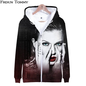 

Frdun Tommy 3D Zipper Hoodies Sweatshirts Autumn/winter New Style Harajuku Unisex Outwear Fashion Cool Girl Casual Zipper