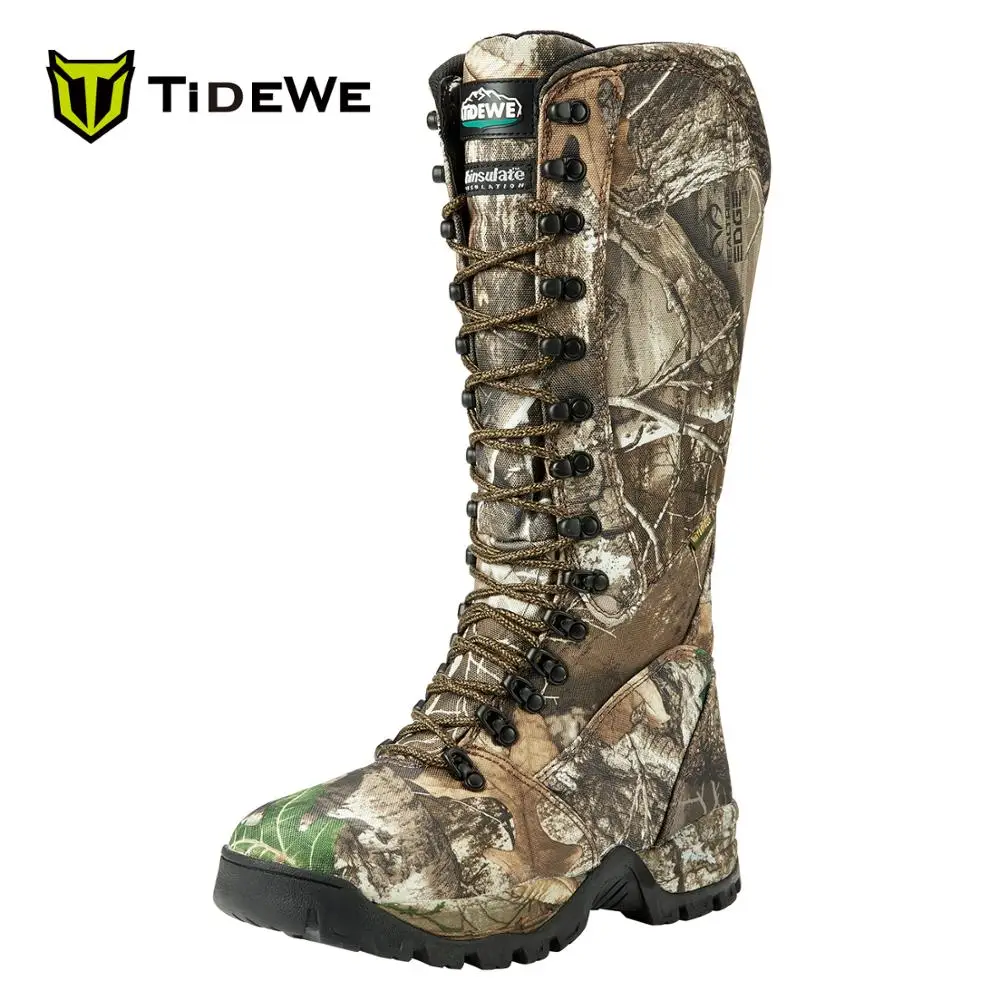 Cena Męskie buty myśliwskie TideWe izolowane 400G 600D trwałe nylonowe antypoślizgowe 40cm oddychające boczne zamki Realtree Edge Camo polowanie Boot