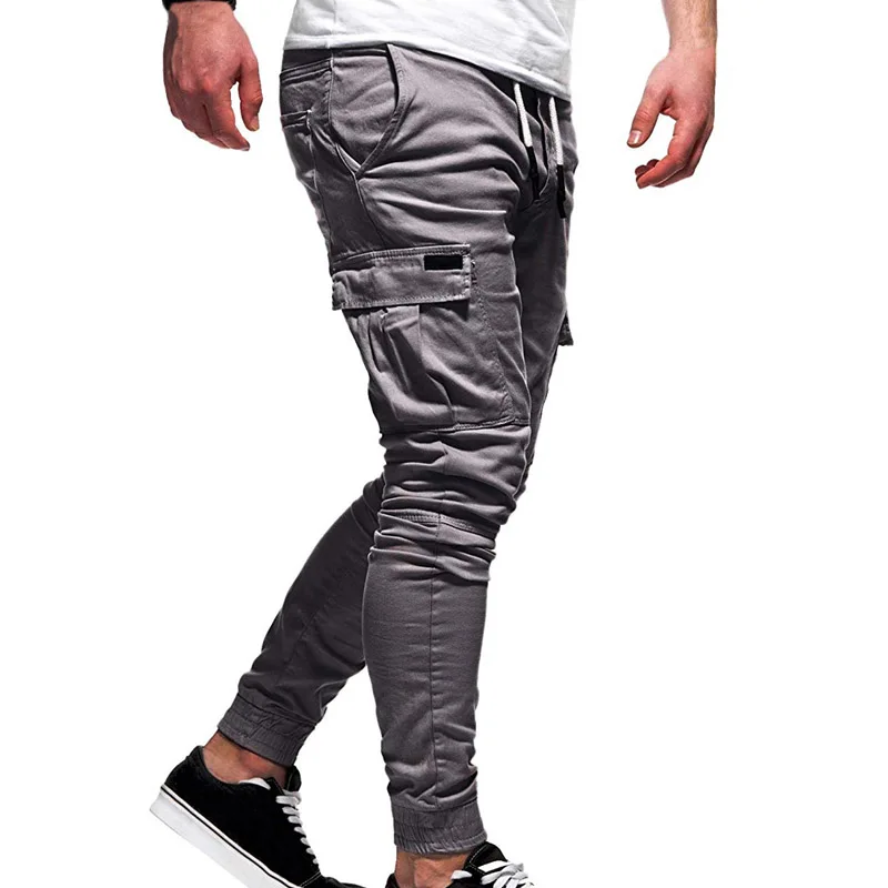mens casual dress pants Men's Pants Multi-Pockets Joggers Men Sweatpants 2021 New Casual Solid Cargo Pants Men Oversize Streetwear Pants Men Trousers khaki trousers Casual Pants