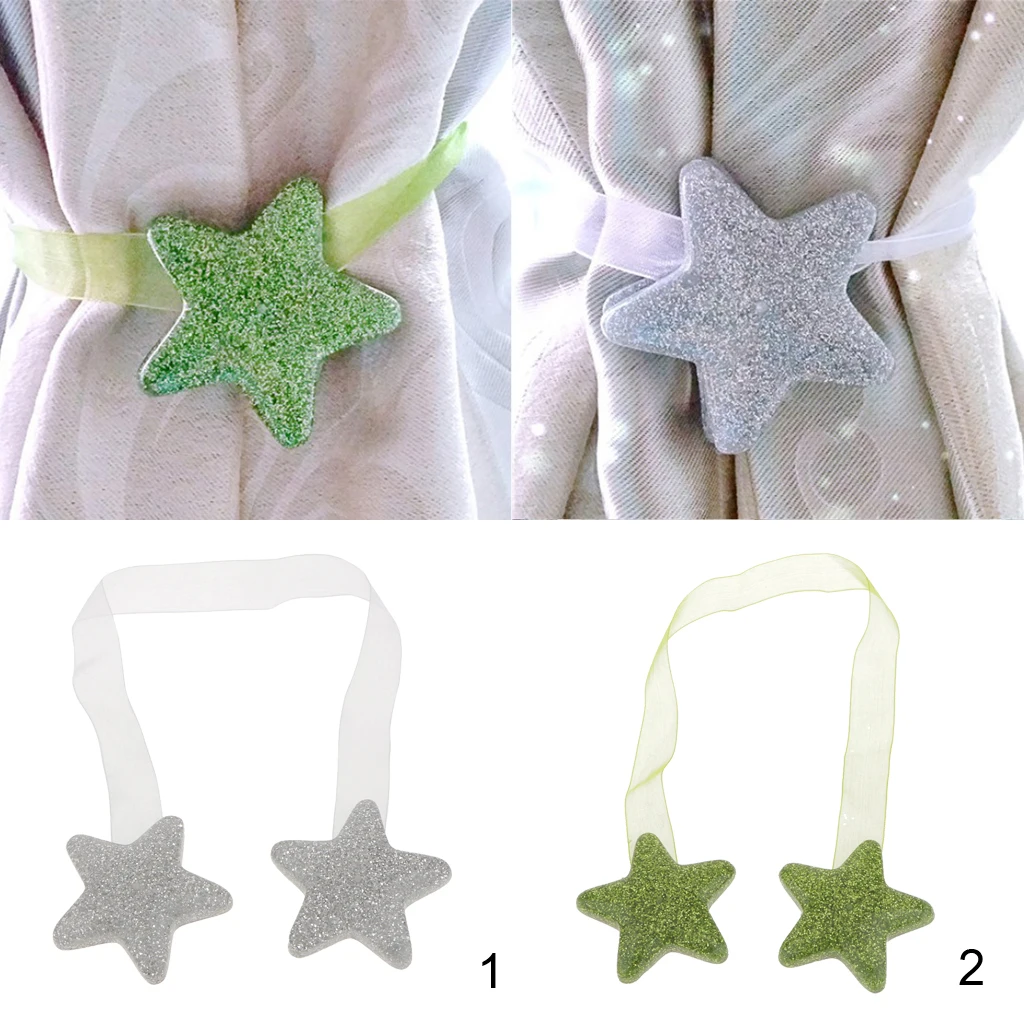 1 Piece Star Shape Magnet Curtain Buckle Magnetic Mesh Tieback Holder Window Curtain Clip Holder Strap Accessories Home Decor 