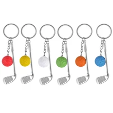Porte-clés avec pendentif boule de raquette de Golf, Mini boule de Golf créative en métal pour voiture, fermoirs fendus, porte-clés de Clubs de sport pour femmes et hommes, cadeau de décoration
