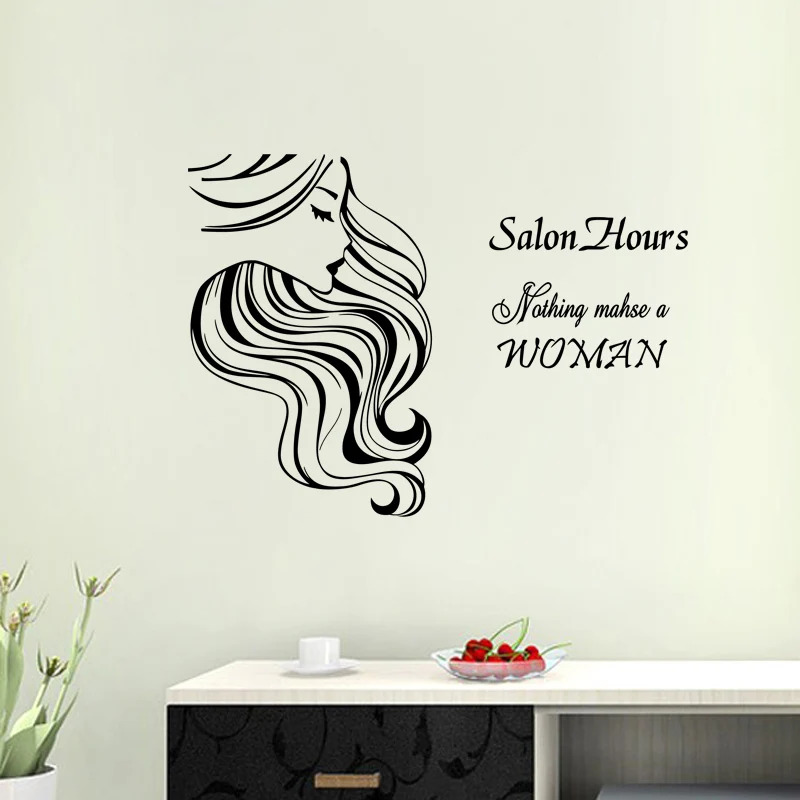 Hair Salon Wall Decal Sticker Barber Shop Scissor Vinyl Window Decals Decor Mural Hairdresser Glass Beauty | Дом и сад