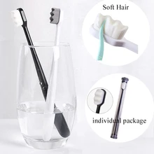 Ультра-тонкая зубная щетка мягкая зубная щетка из волокна с держателем щетки Антибактериальная портативная зубная щетка для чистки полости рта для взрослых