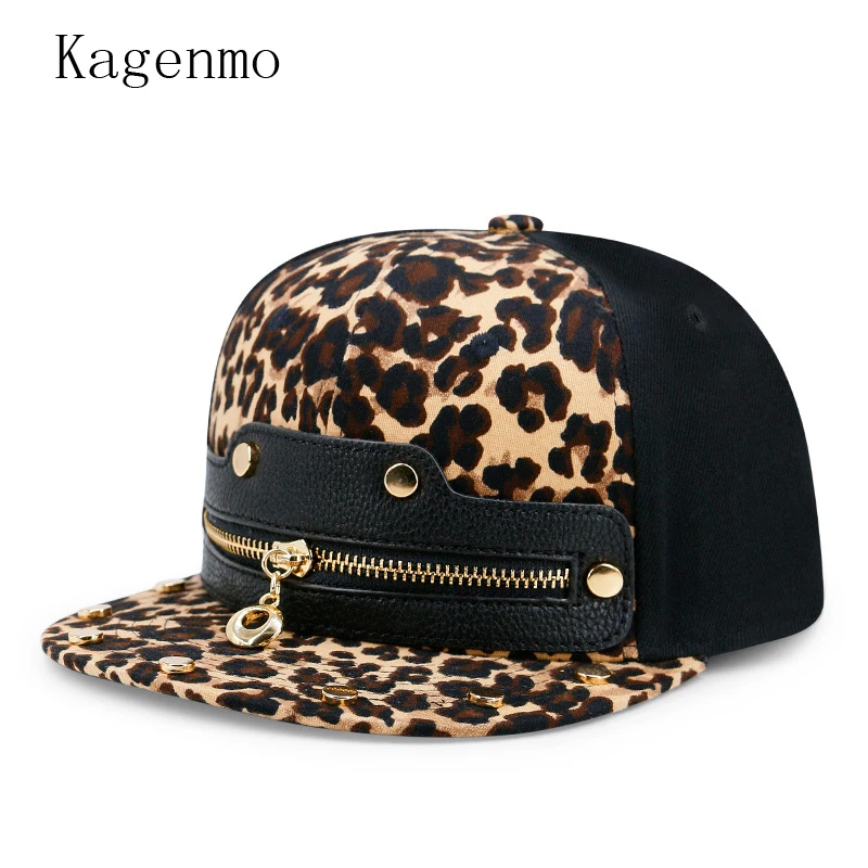 Kagenmo шляпа от солнца модная хип-хоп леопардовая универсальная Кепка унисекс классная бейсболка на молнии крутая Мужская хип-хоп