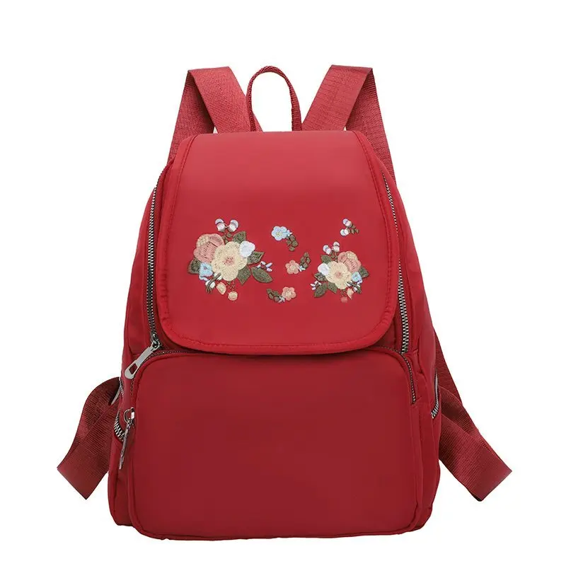 School Bags For Teenage Girls Embroidery Oxford Waterproof High School Shoulder Backpack Women Student Bookbag Travel Backpacks