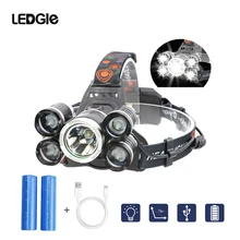 12000Lm T6 светодиодный фонарик для фар, супер яркий фонарь для кемпинга, рыболовный фонарь, 2 батареи, походный фонарь