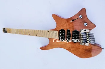 

Musoo brand fanned fret headless electric guitar with tremolo