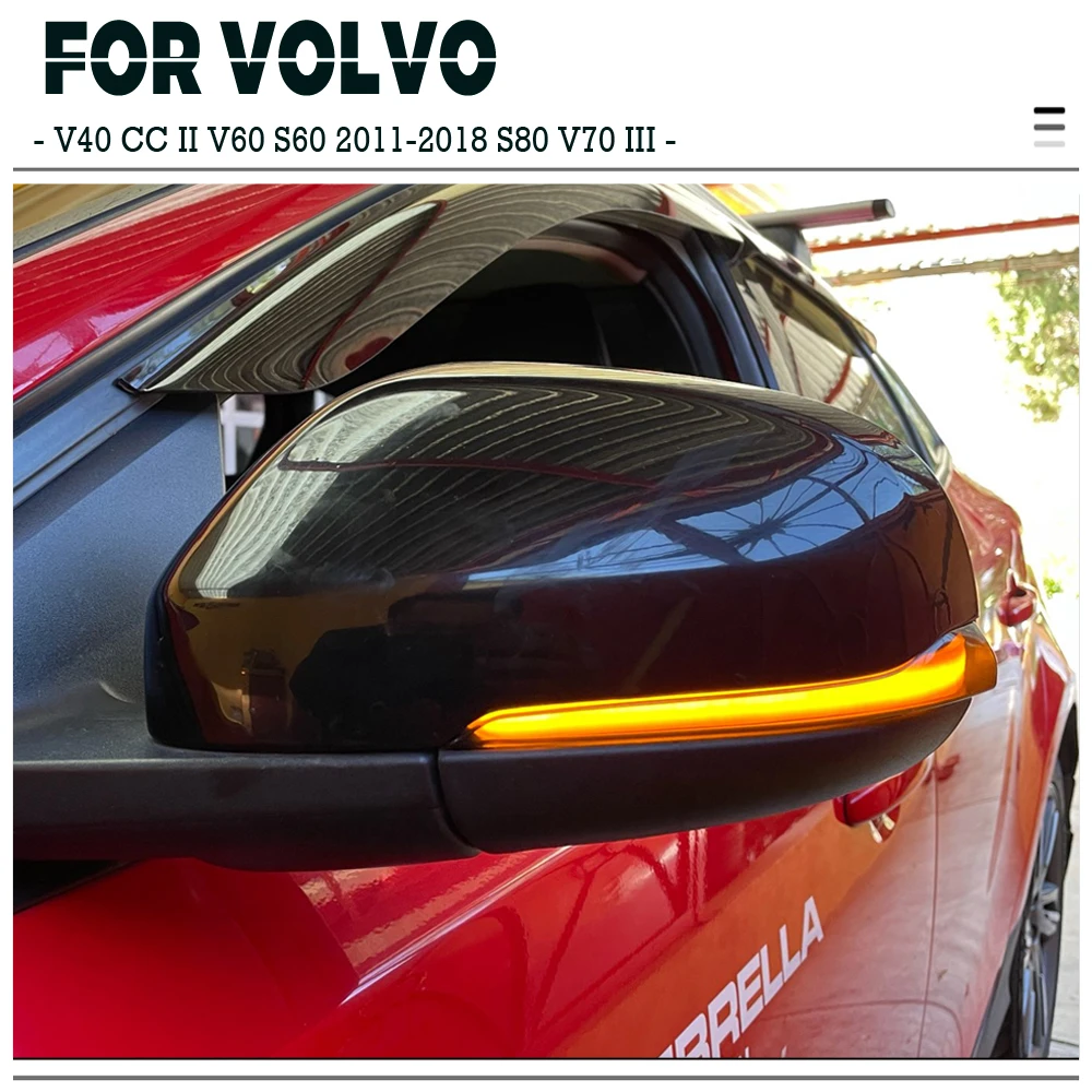 

Пара светодиодных боковых зеркал для двери, динамический сигнал поворота, ламповый индикатор для VOLVO S60 CC V60 CC S60 II S80 II V70 III V40 II