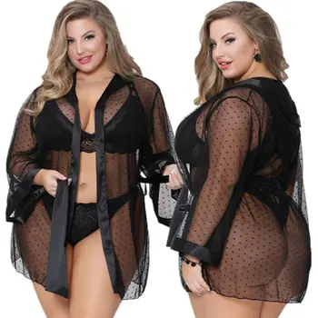 

5XL Women's Sexy Sets Mesh Lace Nightgown+Waistband+Bra+Thongs Lingerie Suits 4PCS Lenceria Erotica Mujer Sexi Babydoll Dresses