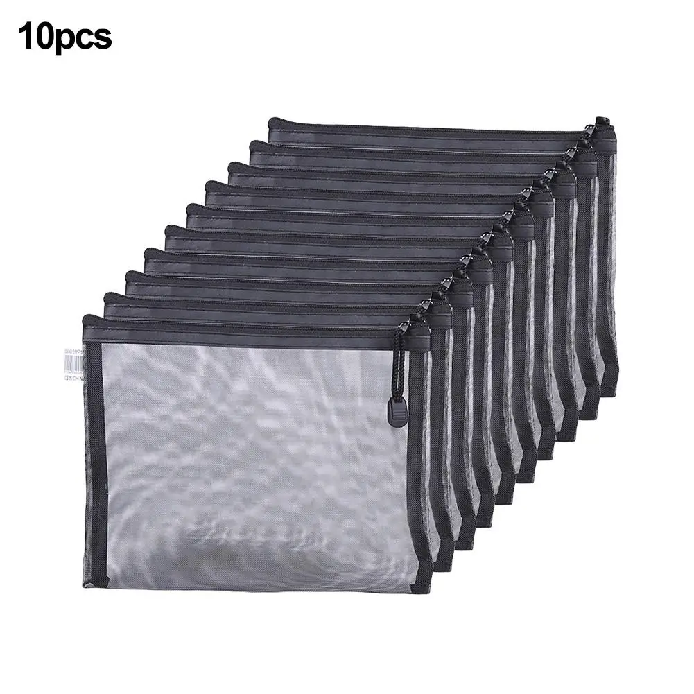  10PCS Reusable Mesh Storage Bag Portable Travel Large Capacity Wash Bag Cosmetic Pack Storage Fruit